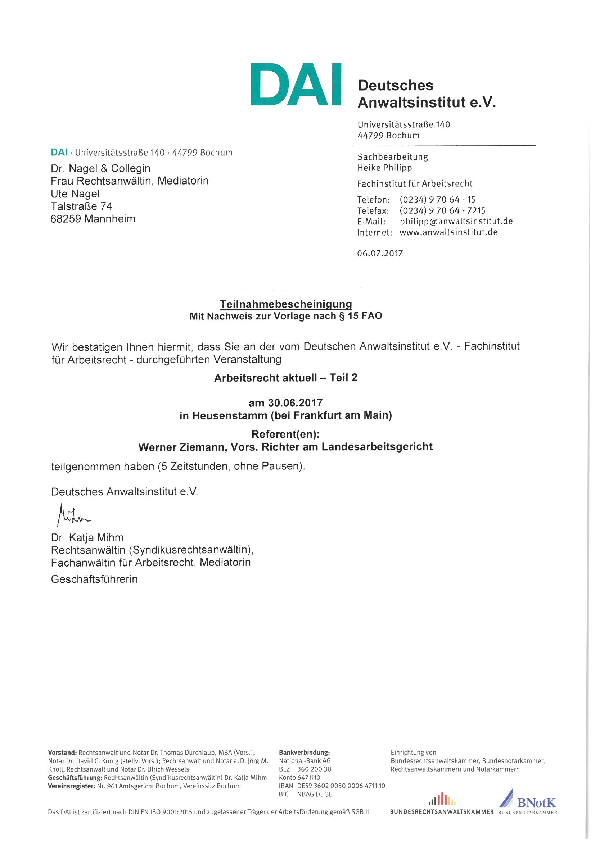 Arbeitsrecht Teil 2 (Juni / Heusenstamm)